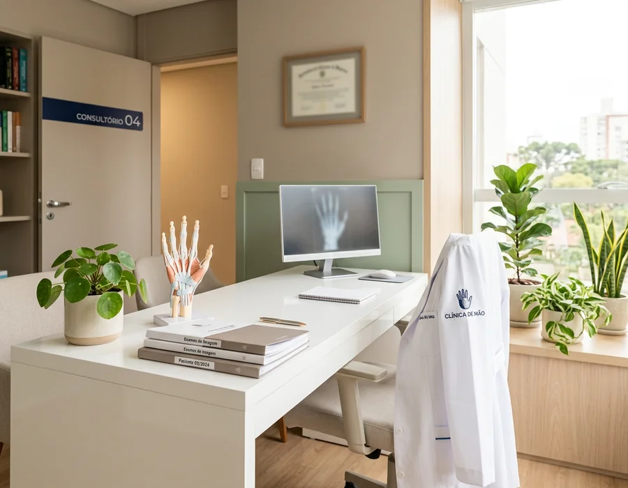 Consultório do Dr. Rodrigo Barros na Clínica Orthopédica, em Montes Claros