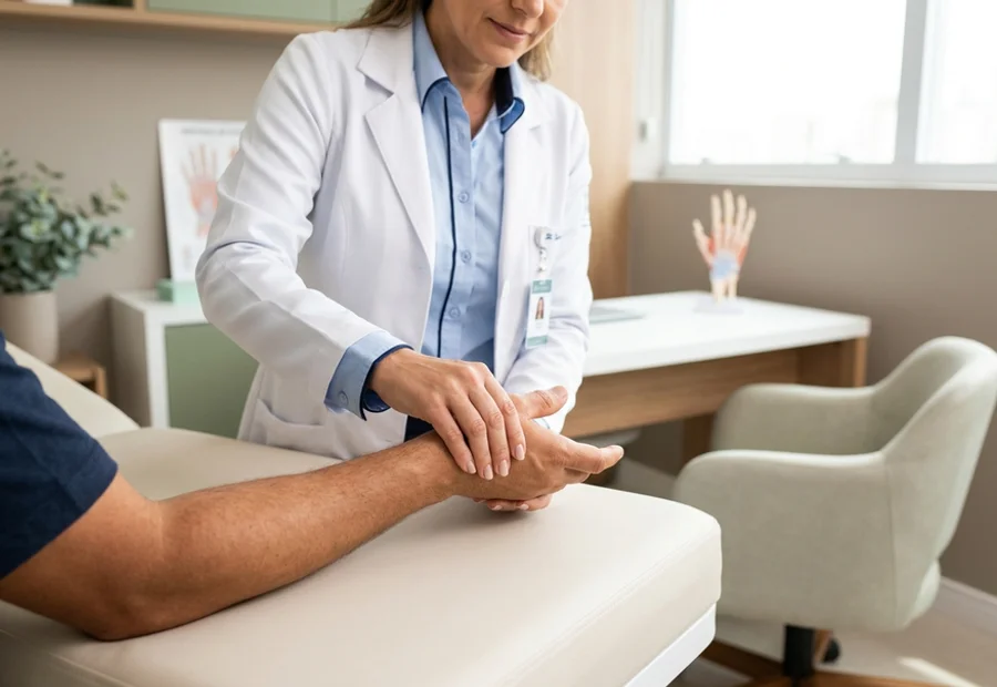 Avaliação do primeiro compartimento extensor durante consulta
