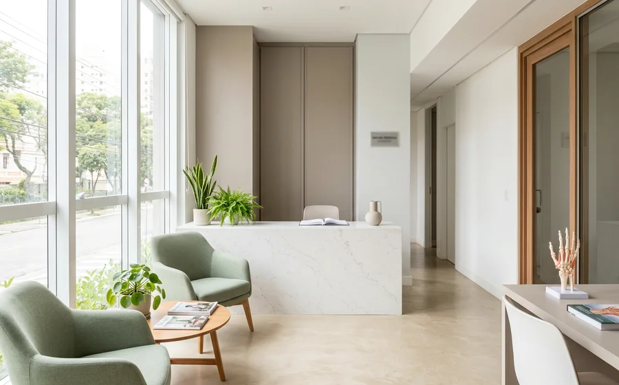 Recepção da Clínica Orthopédica, no Edifício Medical Center, em Montes Claros